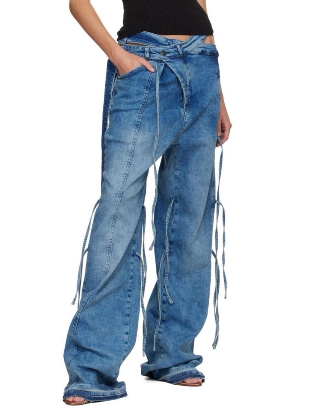 Ottolinger Blue Strappy Signature Wrap Jeans